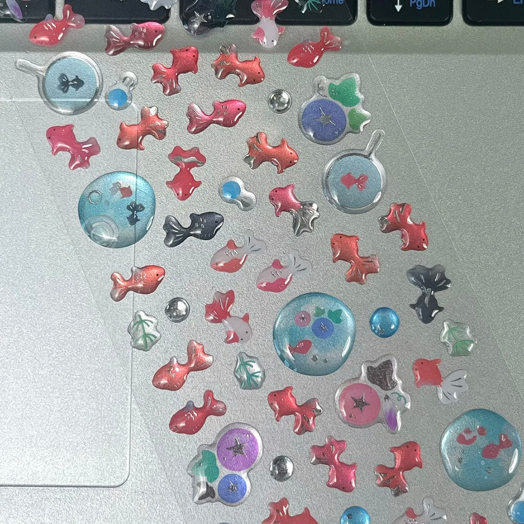 3D handmade glue stickers+ Transparent mobile phone case
