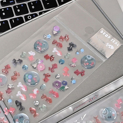 3D handmade glue stickers+  Transparent mobile phone case