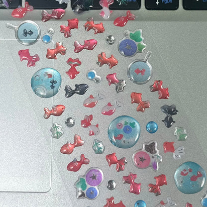 3D handmade glue stickers+  Transparent mobile phone case