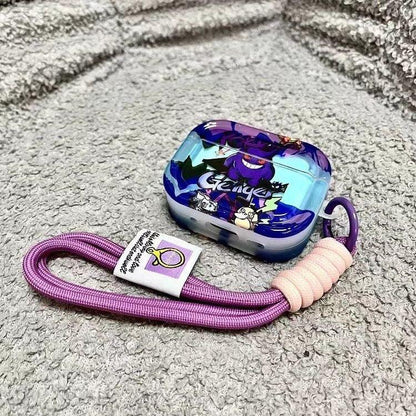 Anime Gengar Purple Airpods Case with Case Keychain Loop
