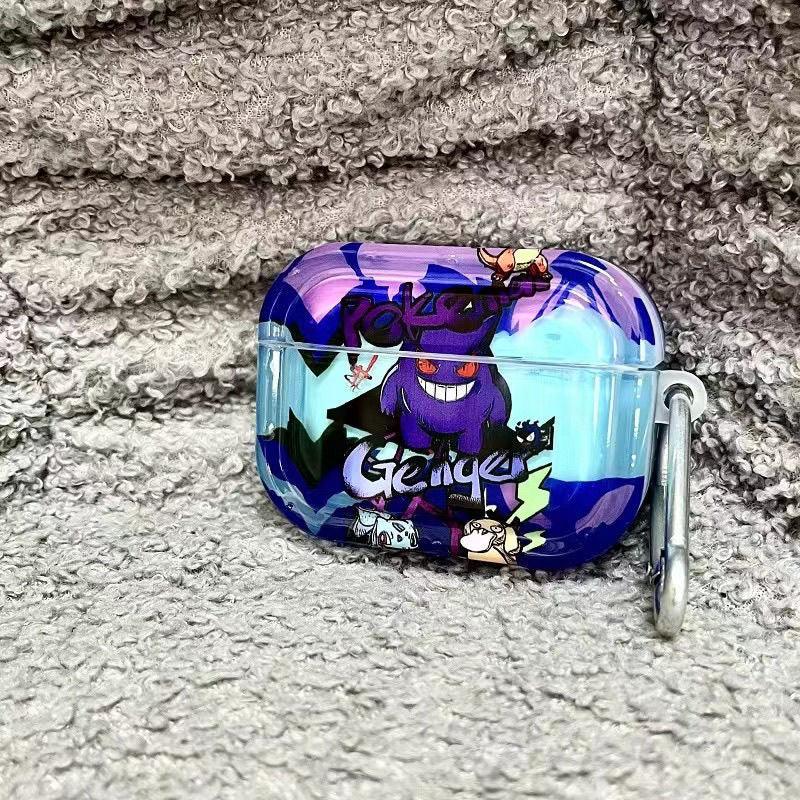 Anime Gengar Purple Airpods Case with Case Keychain Loop