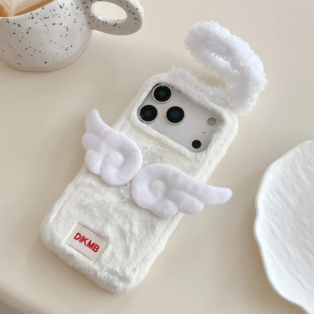 Furry phone case with white angel wings 🪽🫧Phone Case (No Shipping Costs Worldwide)
