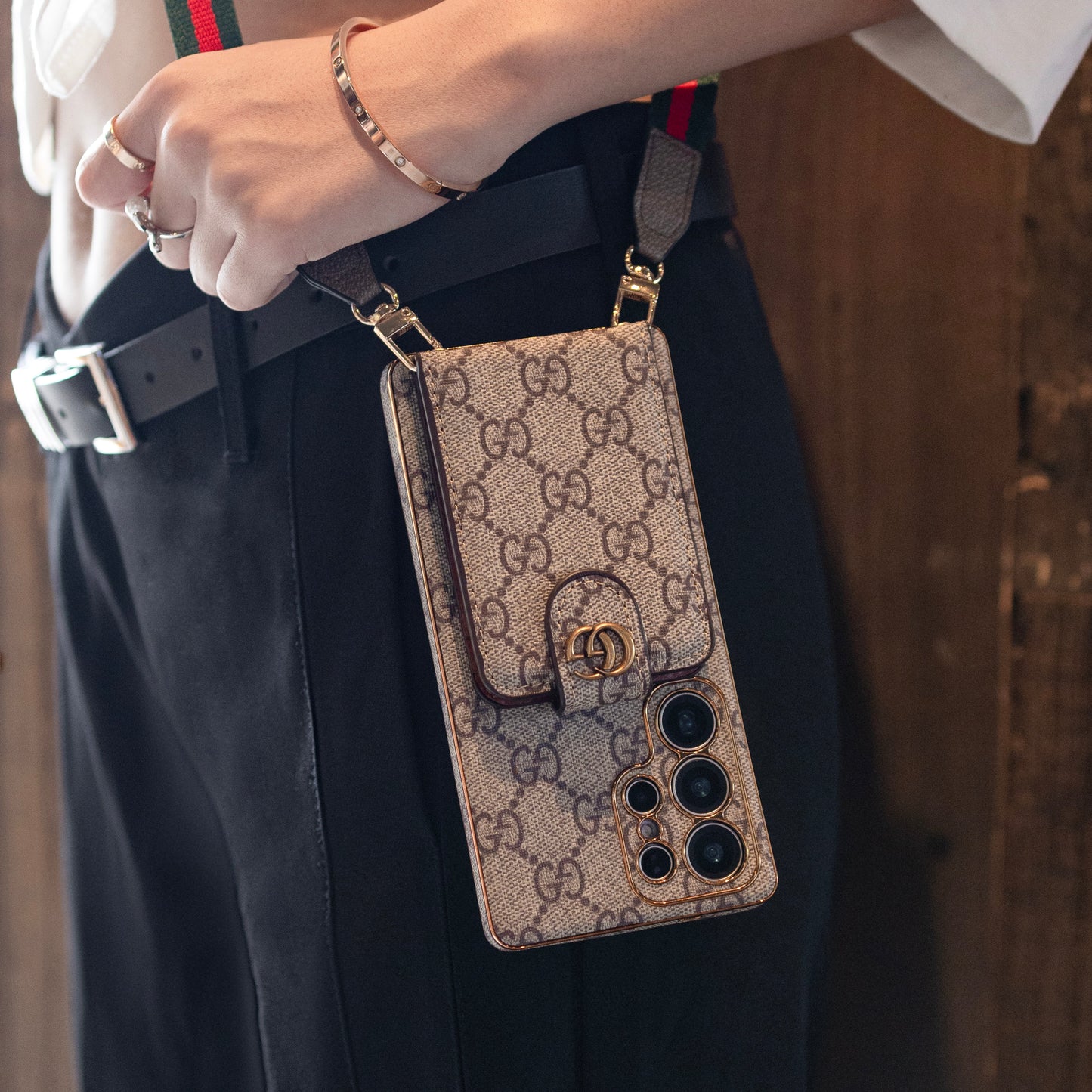 Premium Pattern Crossbody Phone Case with Detachable Strap
