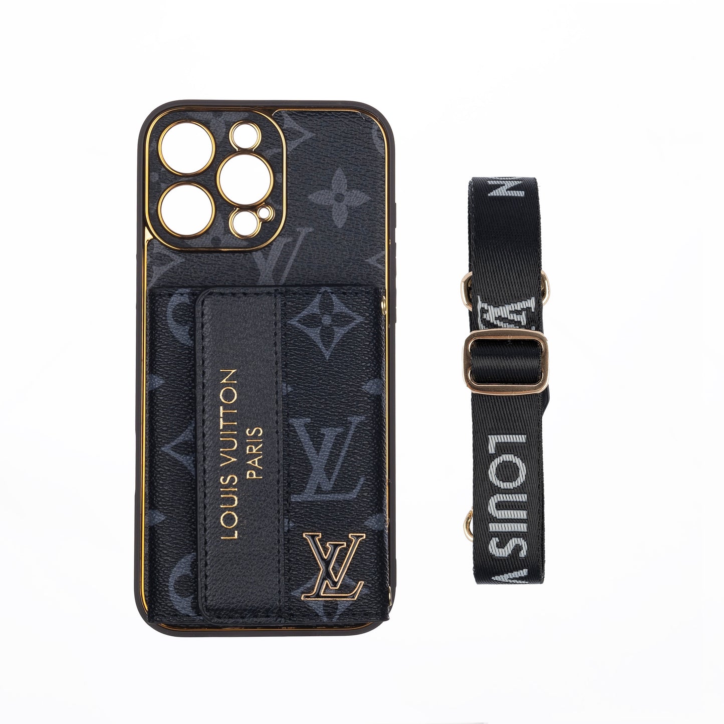 Luxury Advanced Leather iPhone Case with Card Holder & Strap