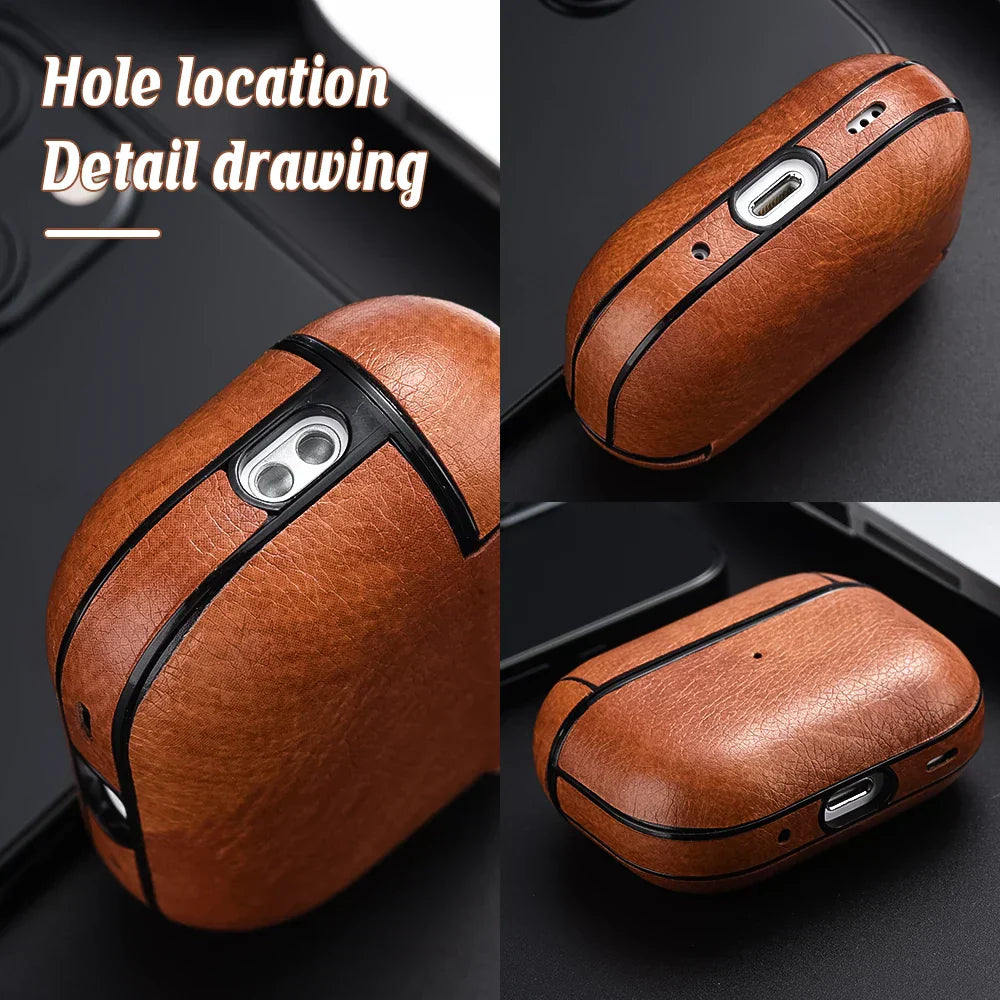 For Airpods Pro 2 Case Leather Earphone Case For Apple Air Pod 3 Pro 2nd Generation USB C