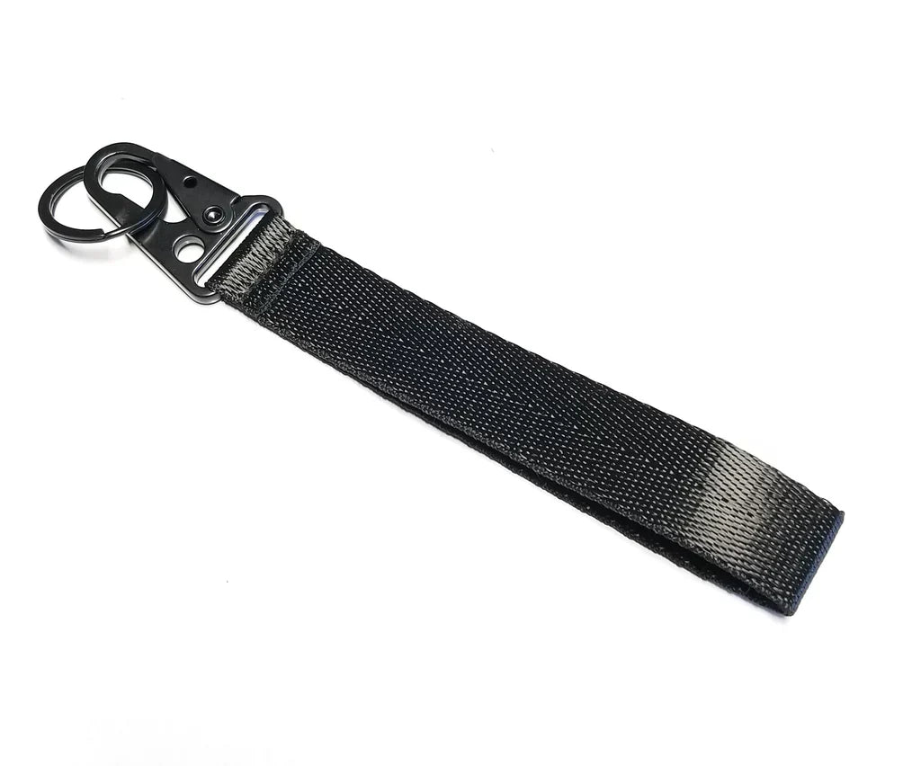 BRAND NEW  Black Racing Keychain Metal key Ring Hook Strap Lanyard Universal