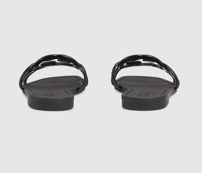 Minimal Luxe Double G Logo Slides – Chic Everyday Flat Sandals