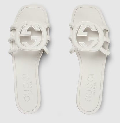 Minimal Luxe Double G Logo Slides – Chic Everyday Flat Sandals